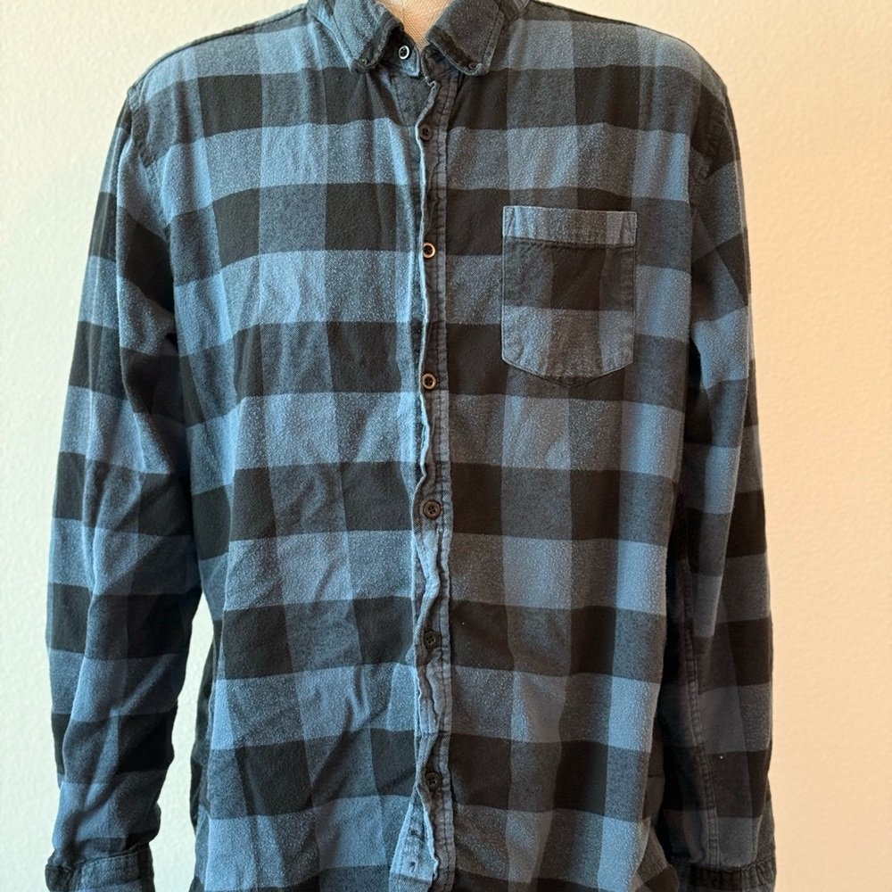 Navy Casual Button Down Shirt with Soft Fabric and Relaxed Fit
